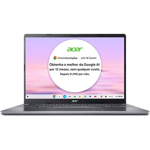 Computador Portátil Acer Chromebook Plus 514 CB514-3H-R57G com Google AI | 14  WUXGA | AMD Ryzen™ 5 7520C | 8GB | 128GB eMMC Hot on Sale