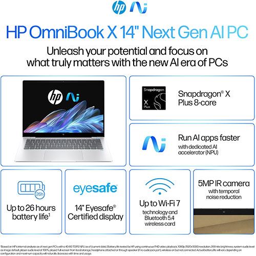 Computador Portátil HP OmniBook X 14-fe1000np | 14  | Snapdragon® X Plus X1P-42-100 | 16GB | 1TB SSD on Sale