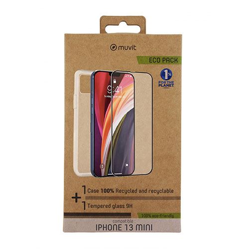 Capa + Película Ecrã de Vidro Temperado Muvit Eco Pack para Apple iPhone 13 Mini - Transparente Online Hot Sale