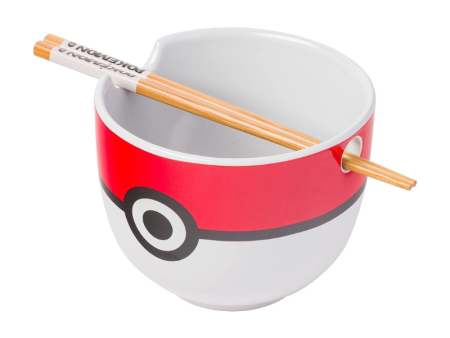 Pokéball Ceramic Ramen Bowl with Chopsticks Online Hot Sale